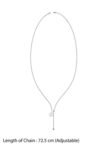 Off Script Rhodium Plated Necklace