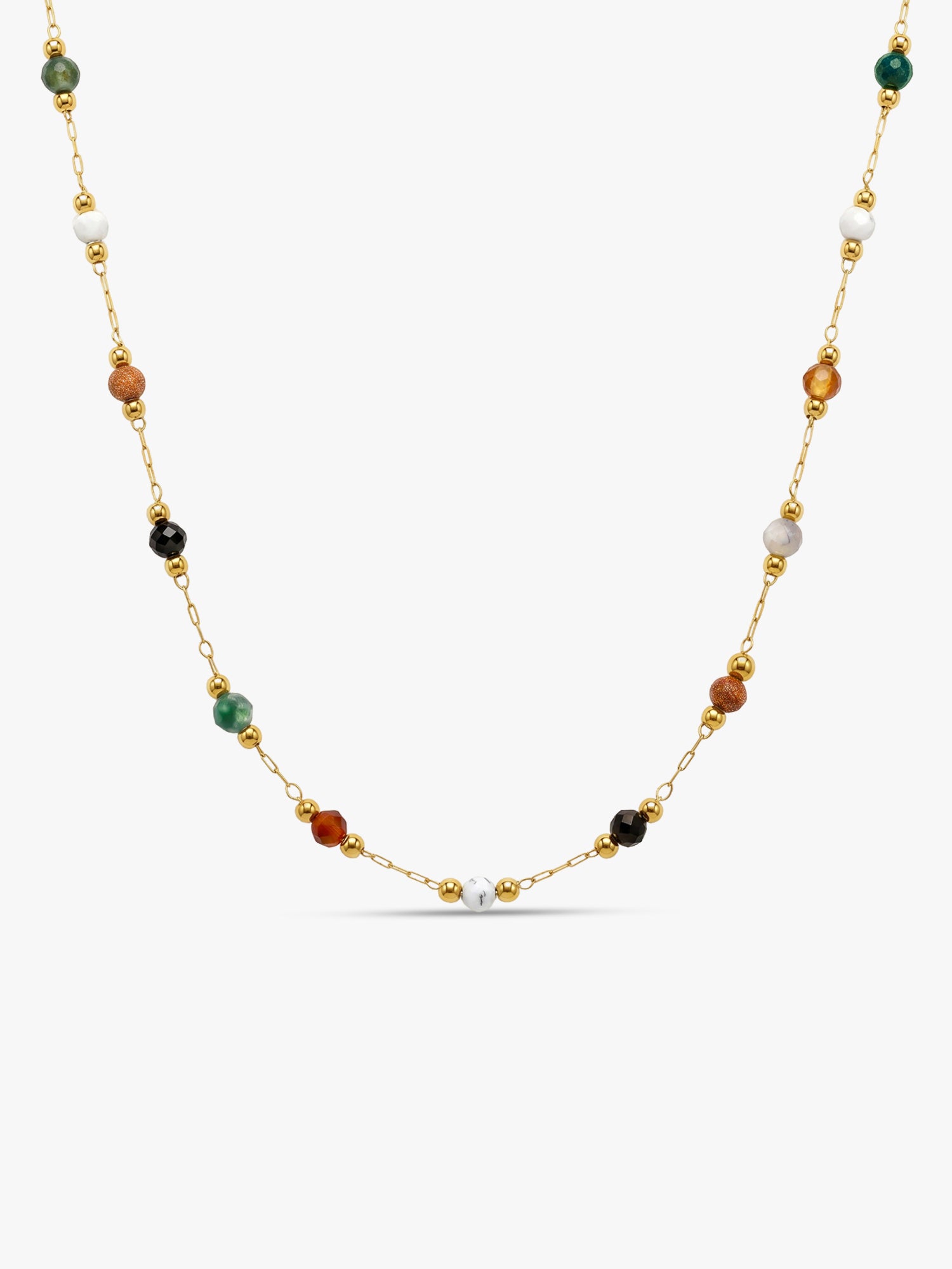 Color Rush Gold Plated Charm Necklace