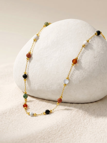Color Rush Gold Plated Charm Necklace