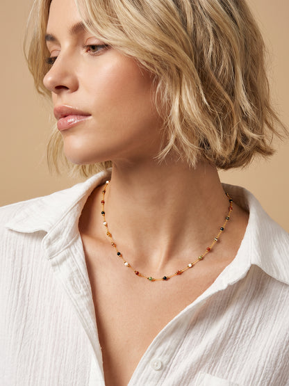 Color Rush Gold Plated Charm Necklace