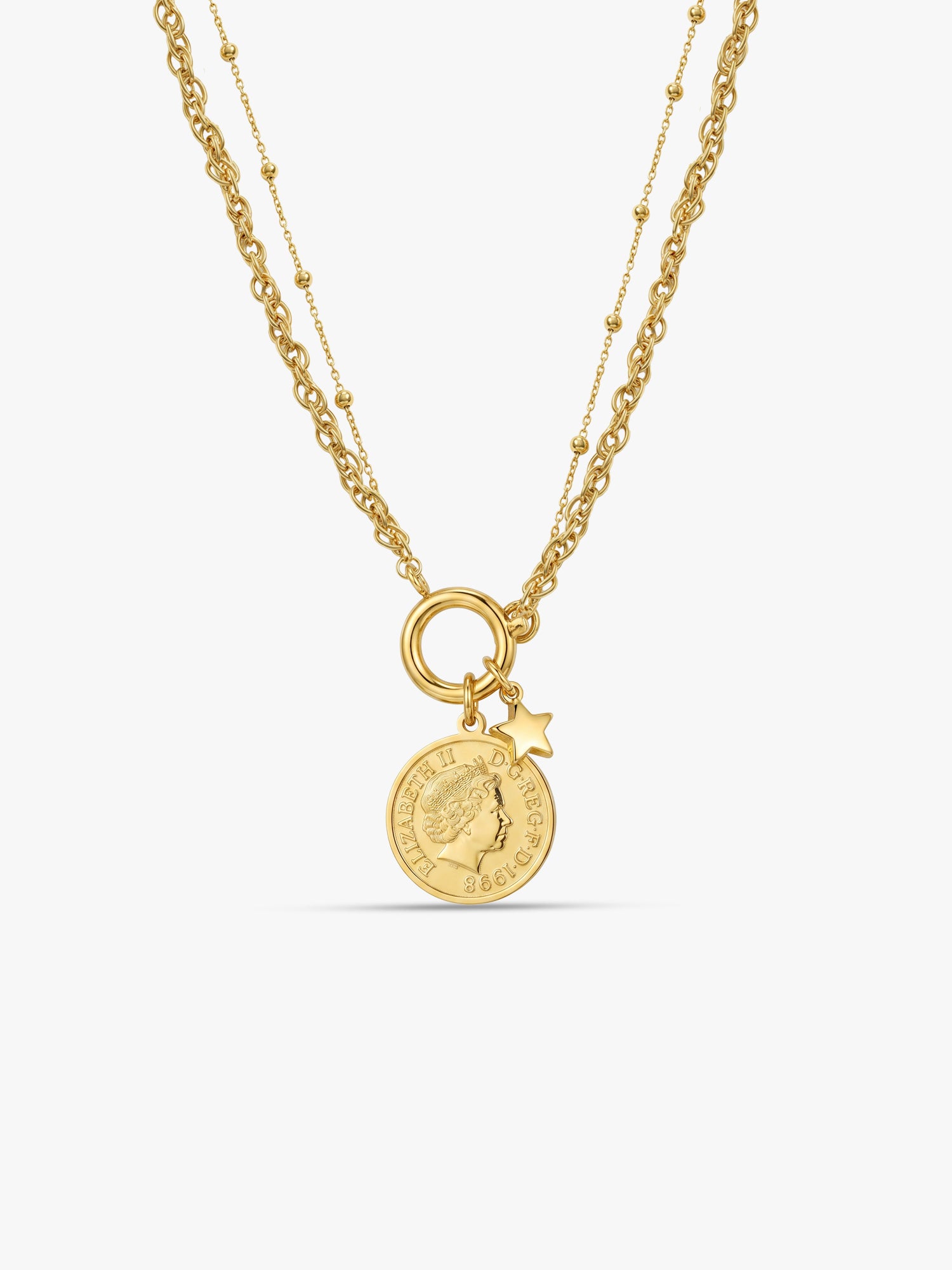 Switch Link Gold Plated Layered Necklace