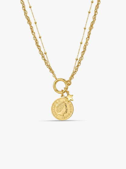 Switch Link Gold Plated Layered Necklace