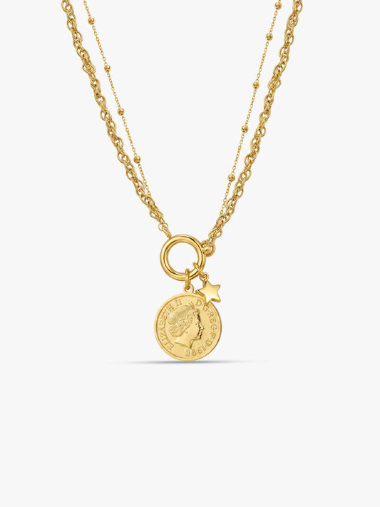 Switch Link Gold Plated Layered Necklace