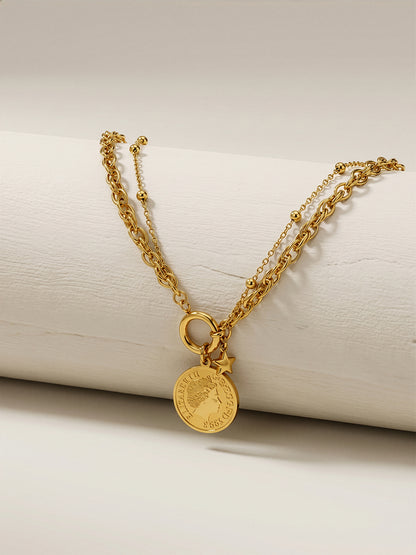 Switch Link Gold Plated Layered Necklace