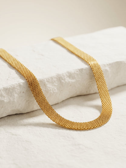 Mesh Mood Gold Plated Necklace