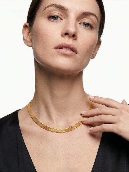 Mesh Mood Gold Plated Necklace