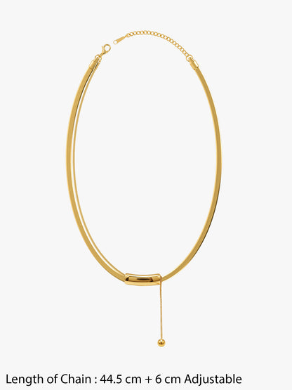 Clean Line Gold Plated Lariat Necklace