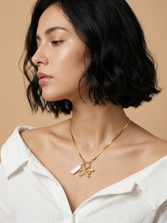 OnnMe by GIVA Lil Extra Pearl Gold Plated Necklace