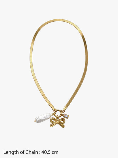 IXIA by GIVA Lil Extra Pearl Gold Plated Necklace
