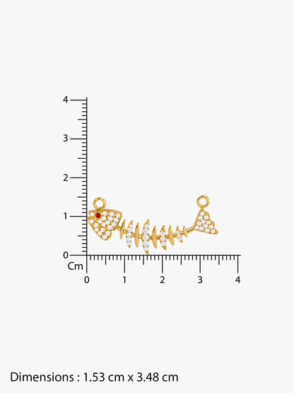 Fishbone Drop Chain Gold Plated Necklace