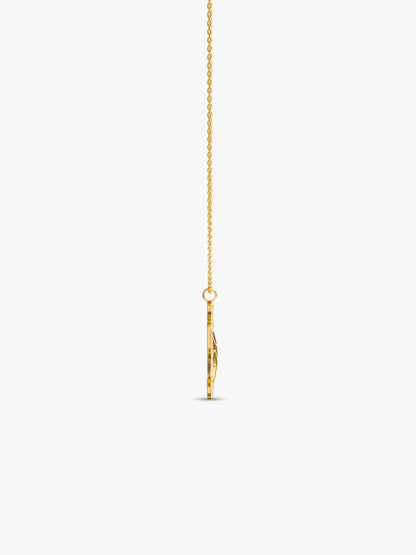 Turtle Icon Gold Plated Pendant With Link Chain