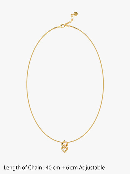 Drip Links Gold Plated Pendant With Link Chain
