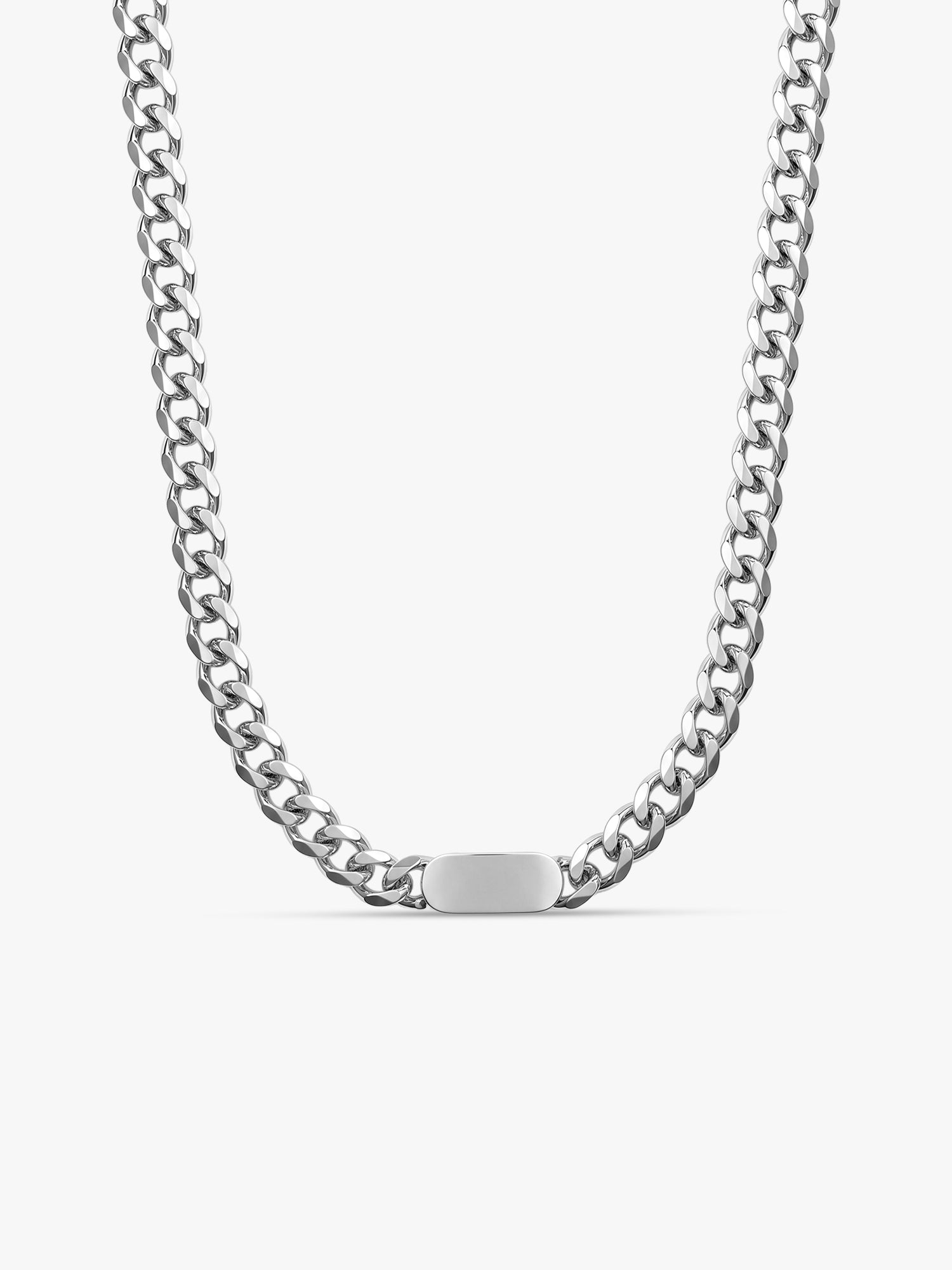 IXIA by GIVA Chain of Command Rhodium Plated Necklace For Men