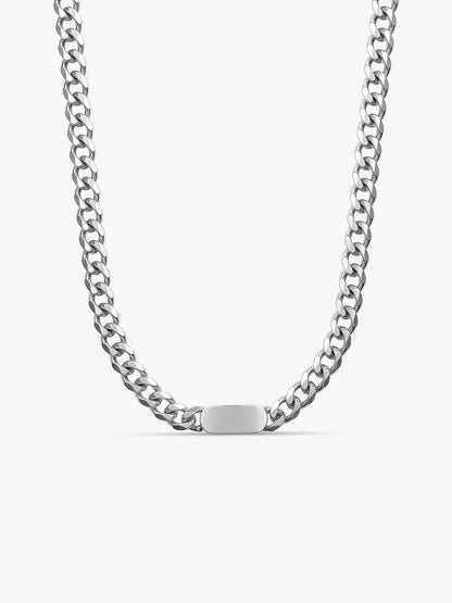 IXIA by GIVA Chain of Command Rhodium Plated Necklace For Men