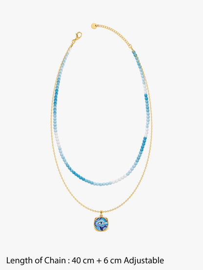 IXIA by GIVA Ocean Eyes Gold Plated Necklace
