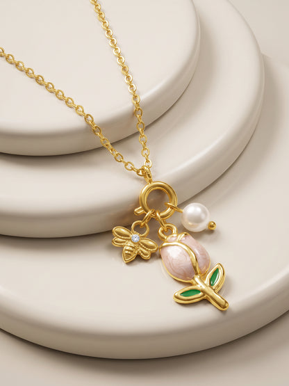 IXIA by GIVA Petalhead Gold Plated Necklace