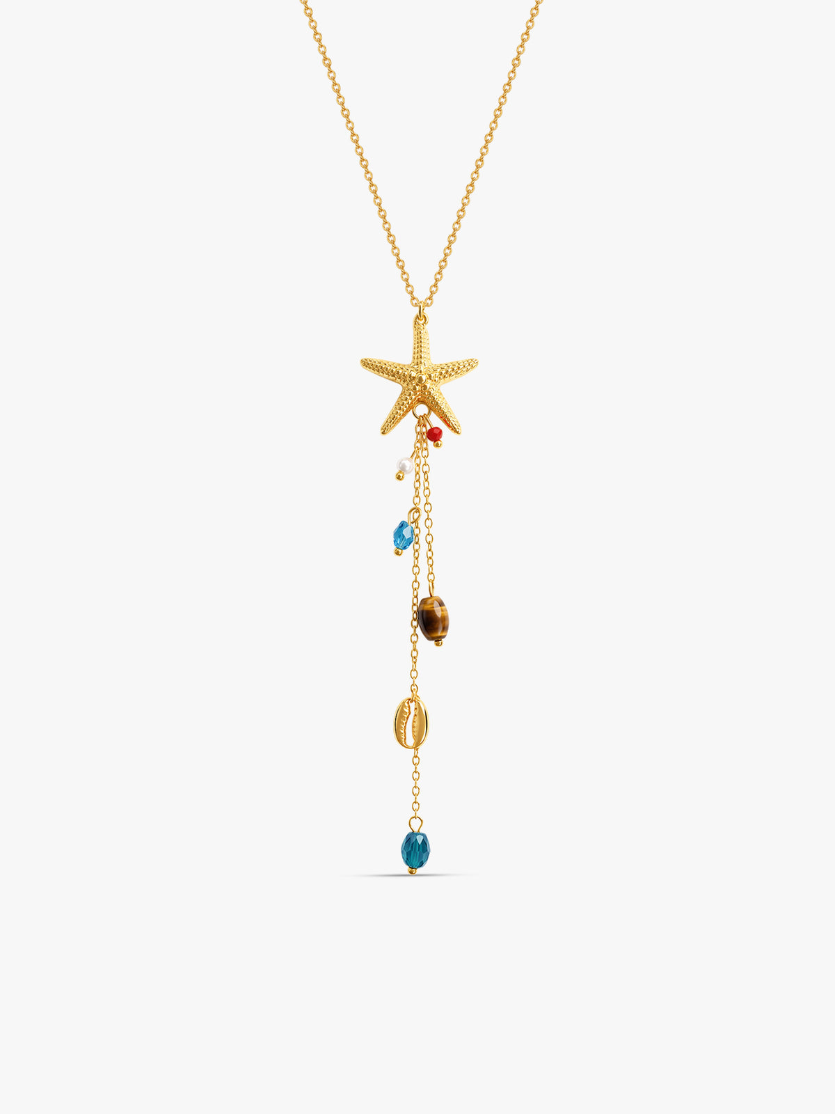 IXIA by GIVA Beachwashed Gold Plated Lariat Necklace