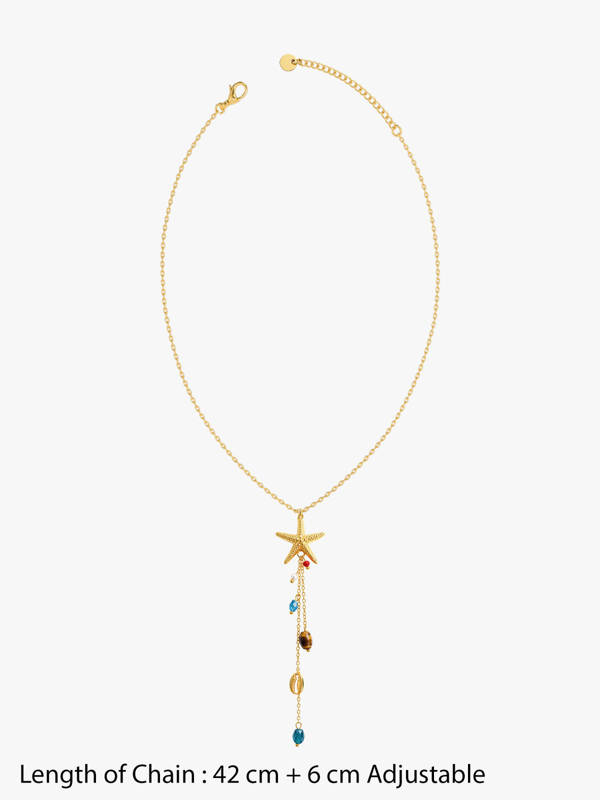 IXIA by GIVA Beachwashed Gold Plated Lariat Necklace