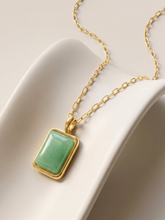 IXIA by GIVA Green Lit Gold Plated Necklace