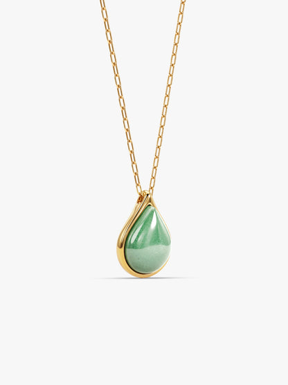 IXIA by GIVA Green Drop Gold Plated Necklace