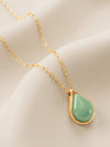 IXIA by GIVA Green Drop Gold Plated Necklace
