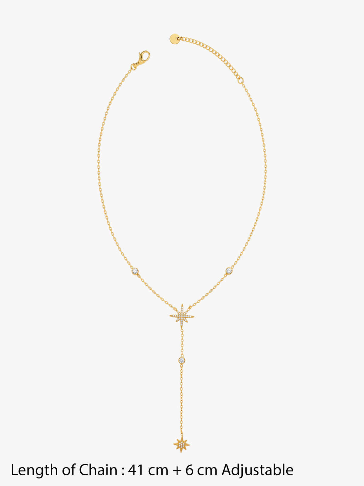 IXIA by GIVA Slow Burn Gold Plated Lariat Necklace