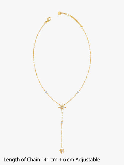 IXIA by GIVA Slow Burn Gold Plated Lariat Necklace