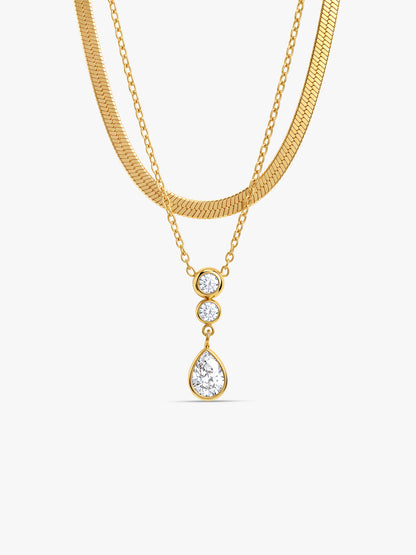 IXIA by GIVA Split Personality Gold Plated Necklace