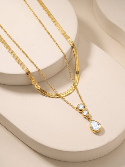IXIA by GIVA Split Personality Gold Plated Necklace