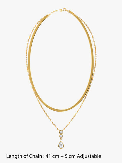 IXIA by GIVA Split Personality Gold Plated Necklace