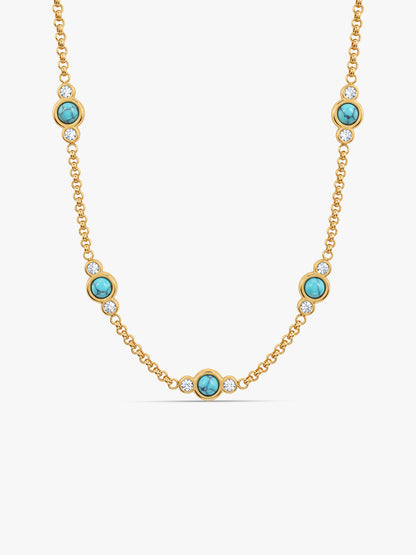 IXIA by GIVA True Blue Gold Plated Necklace