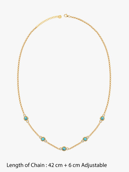 IXIA by GIVA True Blue Gold Plated Necklace