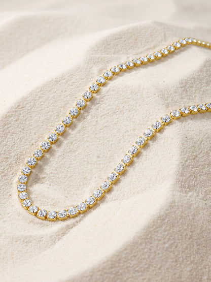 IXIA by GIVA Ace Gold Plated Tennis Necklace