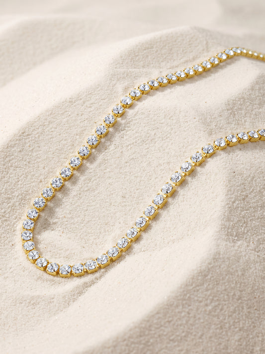IXIA by GIVA Ace Gold Plated Tennis Necklace