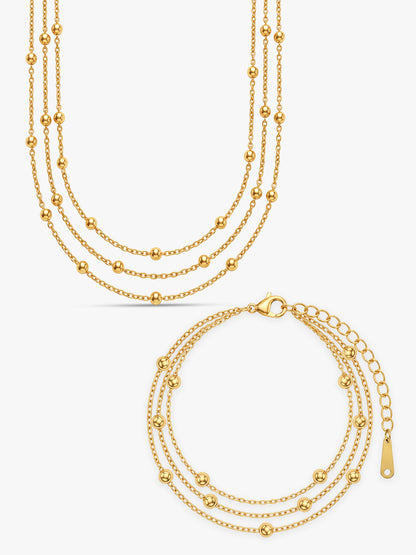 IXIA by GIVA Layered Muse Gold Plated Set