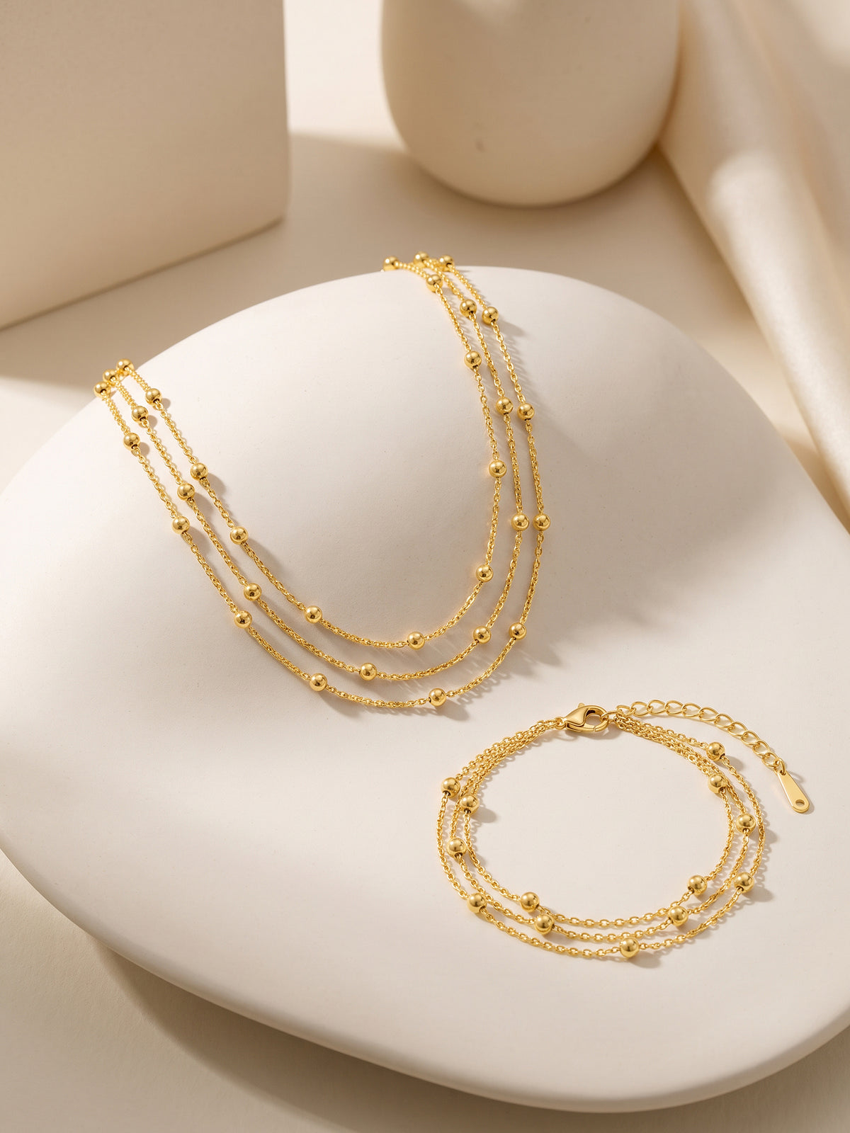 IXIA by GIVA Layered Muse Gold Plated Set