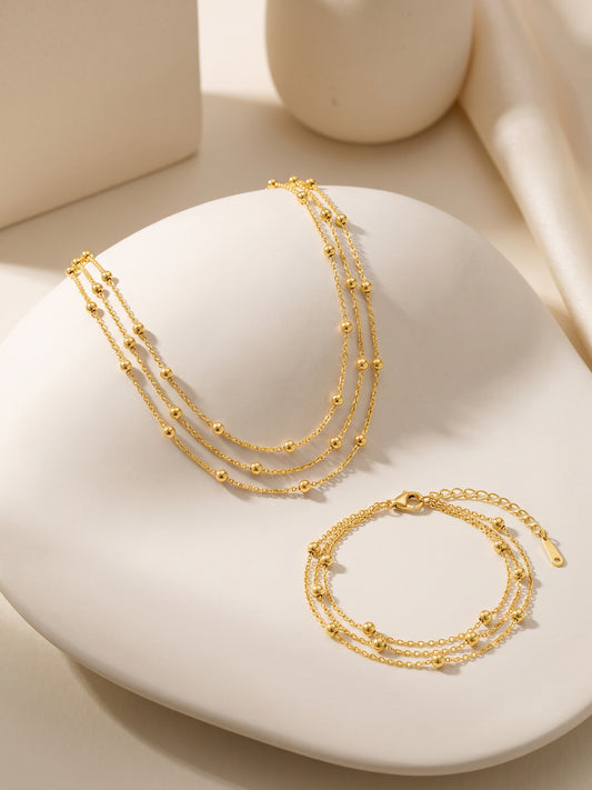 IXIA by GIVA Layered Muse Gold Plated Set
