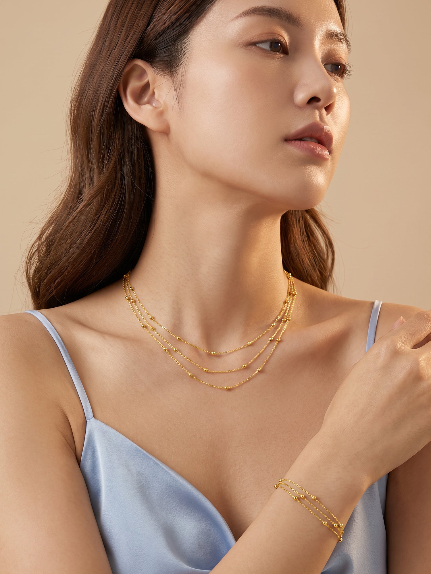 IXIA by GIVA Layered Muse Gold Plated Set