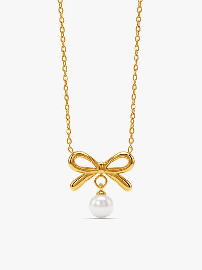 IXIA by GIVA Bow Minimum Gold Plated Necklace