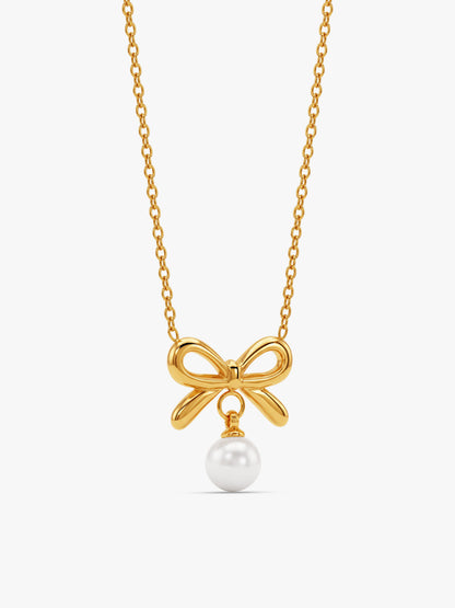 IXIA by GIVA Bow Minimum Gold Plated Necklace