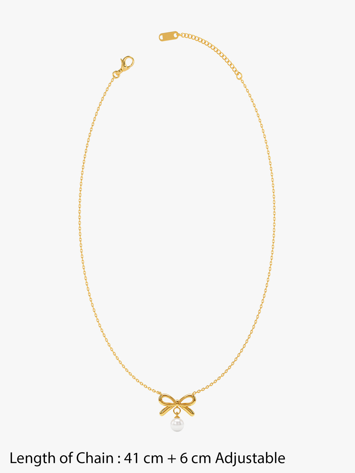 IXIA by GIVA Bow Minimum Gold Plated Necklace