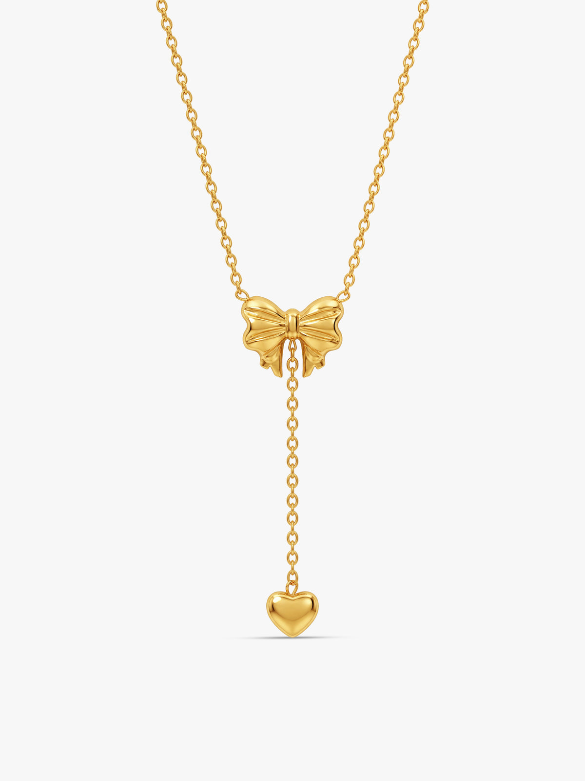 IXIA by GIVA Bow Mance Gold Plated Lariat Necklace