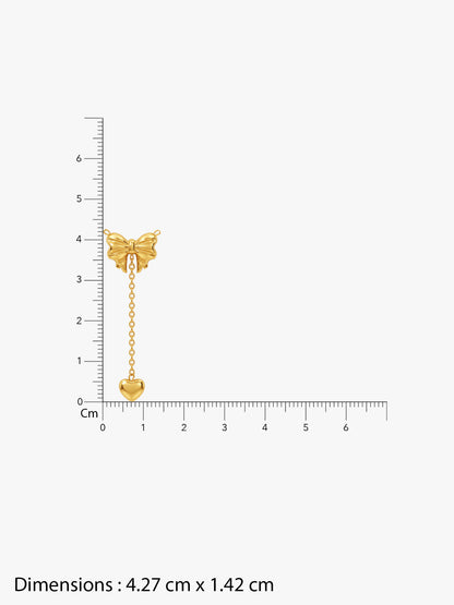 IXIA by GIVA Bow Mance Gold Plated Lariat Necklace