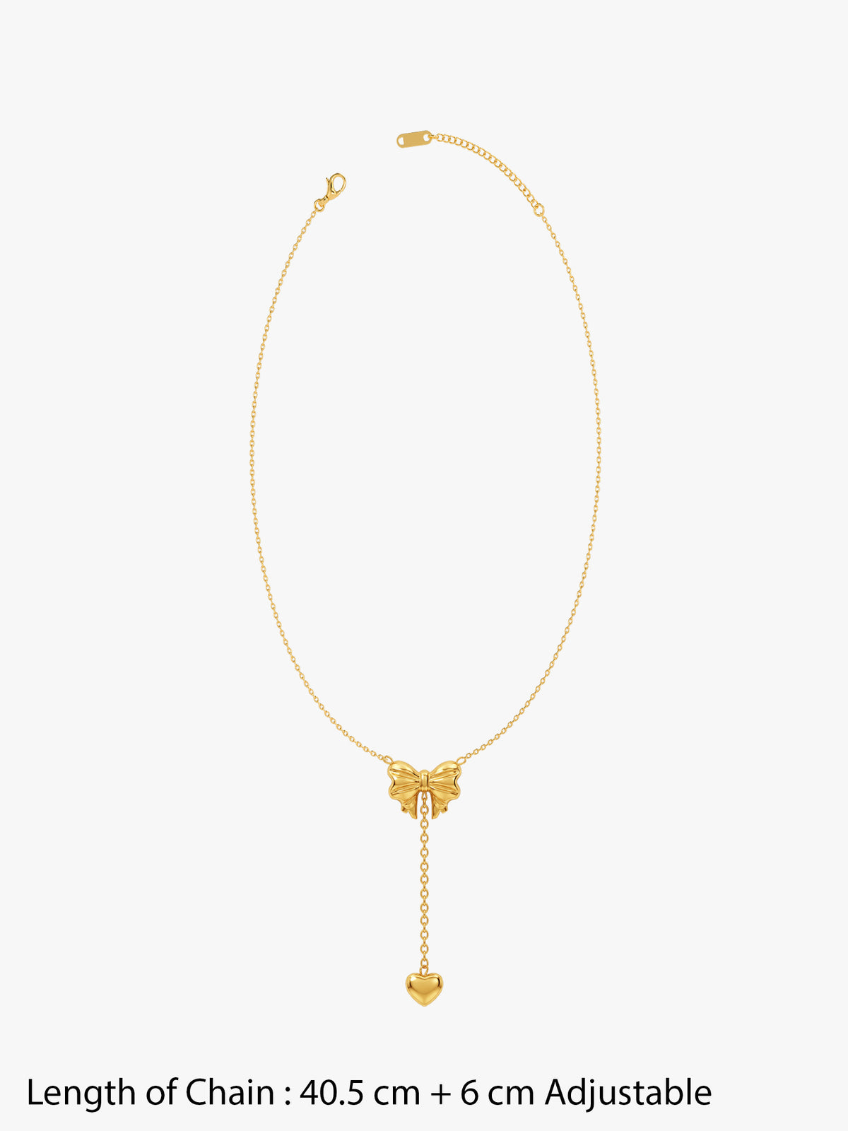 IXIA by GIVA Bow Mance Gold Plated Lariat Necklace