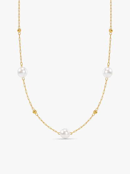 IXIA by GIVA Beadazzled Gold Plated Pearl Necklace