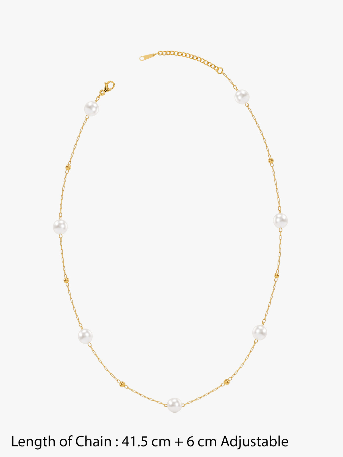 IXIA by GIVA Beadazzled Gold Plated Pearl Necklace