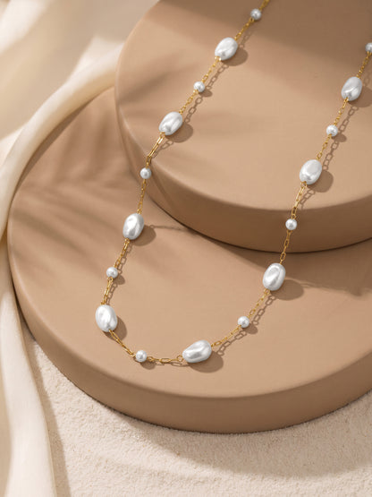 IXIA by GIVA Pearloff Gold Plated Necklace