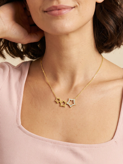 IXIA by GIVA Twinkle Theory Gold Plated Necklace