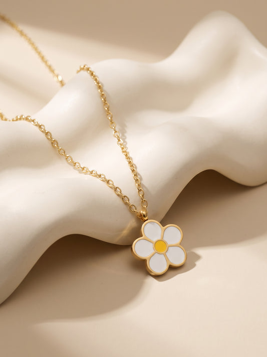 IXIA by GIVA Daisy Darling Gold Plated Pendant with Link Chain
