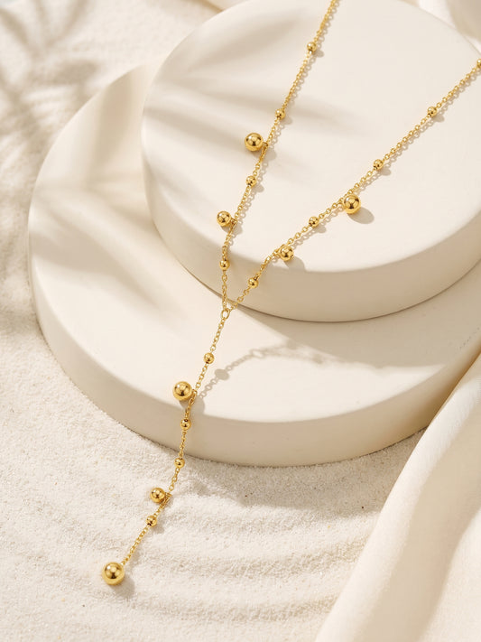 IXIA by GIVA Orbit Mode Gold Plated Lariat Necklace